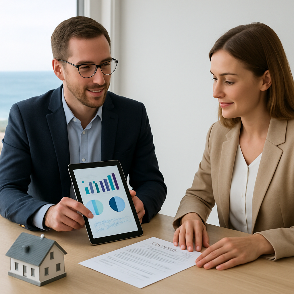 Real estate consultation reviewing Cyprus property investment documents